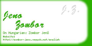 jeno zombor business card