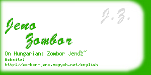 jeno zombor business card